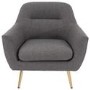 GRADE A1 - Curved Back Armchair in Grey Woven Fabric - Kiko