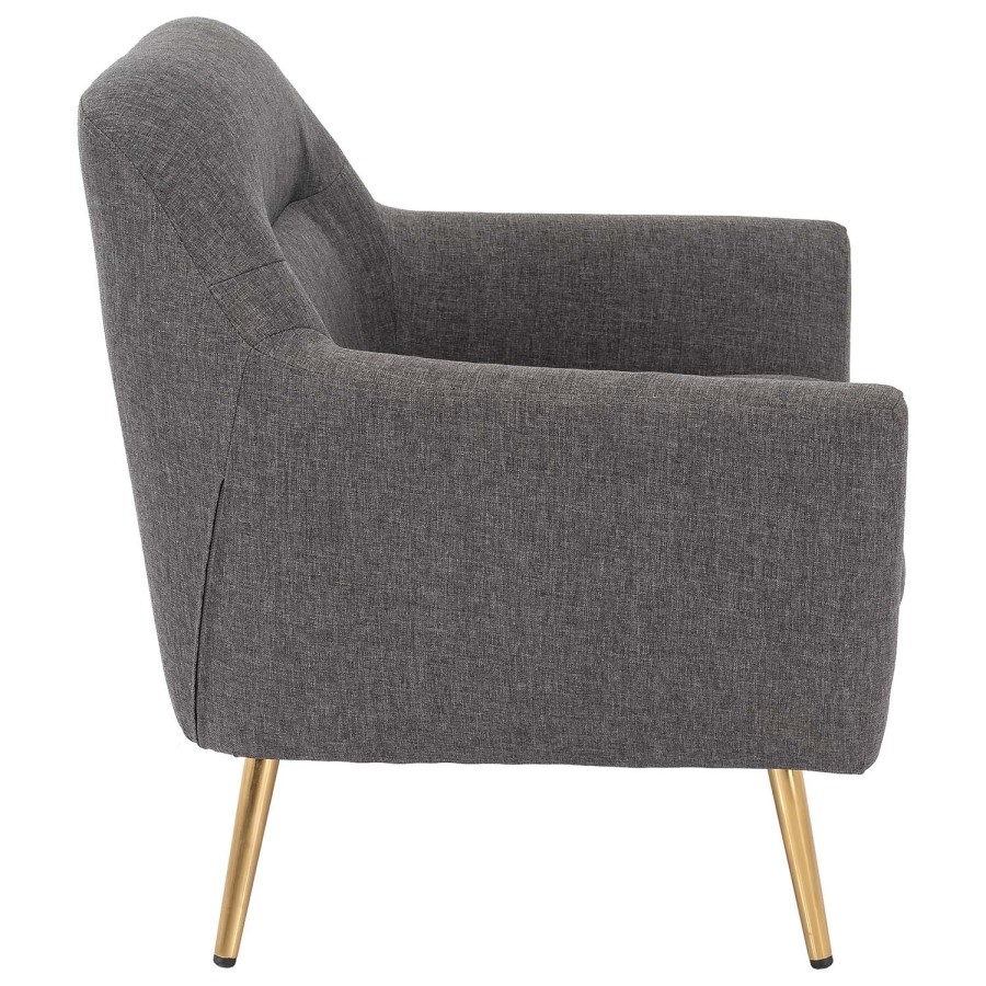 GRADE A1 - Curved Back Armchair in Grey Woven Fabric - Kiko