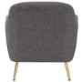 GRADE A1 - Curved Back Armchair in Grey Woven Fabric - Kiko