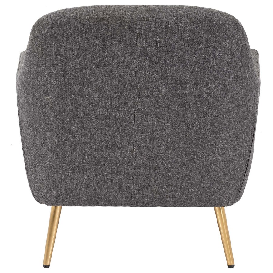 GRADE A1 - Curved Back Armchair in Grey Woven Fabric - Kiko
