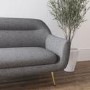 GRADE A1 - Curved Back 2 Seater Sofa in Grey Woven Fabric - Kiko