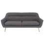 GRADE A1 - Curved Back 2 Seater Sofa in Grey Woven Fabric - Kiko