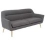 GRADE A1 - Curved Back 2 Seater Sofa in Grey Woven Fabric - Kiko