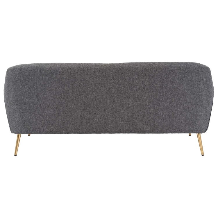 GRADE A1 - Curved Back 2 Seater Sofa in Grey Woven Fabric - Kiko