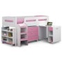 Julian Bowen Kimbo Pink Cabin Bed with Pull Out Desk