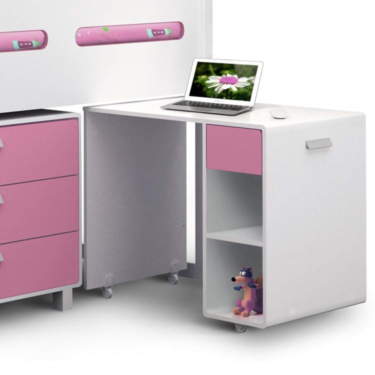 Julian Bowen Kimbo Pink Cabin Bed with Pull Out Desk