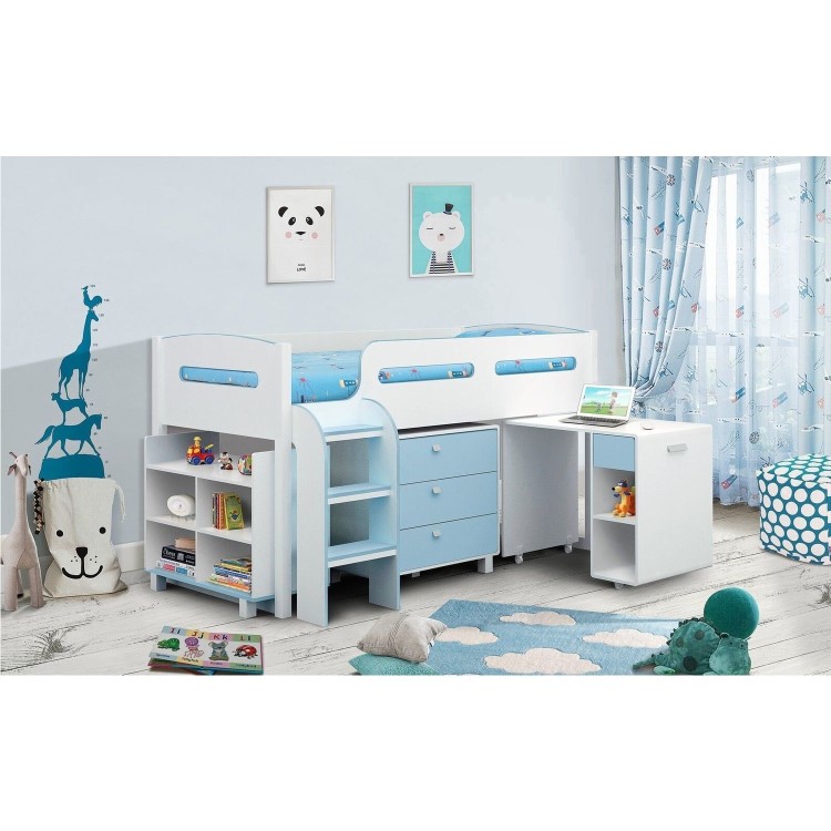 Julian Bowen Kimbo Blue Cabin Bed with Pull Out Desk