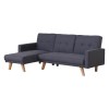 3 Seater Left Hand Facing Click-Clack Chaise Sofa Bed in Grey Fabric