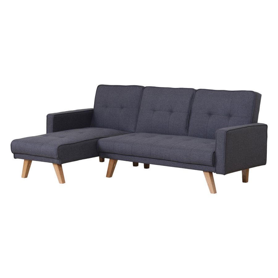 GRADE A1 - Kitson Grey Corner Sleeper Sofa Bed in Fabric 