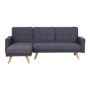 3 Seater Left Hand Facing Click-Clack Chaise Sofa Bed in Grey Fabric