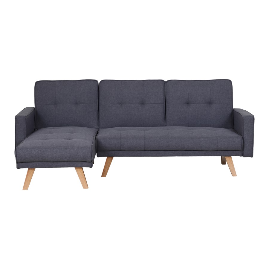 GRADE A1 - Kitson Grey Corner Sleeper Sofa Bed in Fabric 