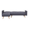 3 Seater Left Hand Facing Click-Clack Chaise Sofa Bed in Grey Fabric