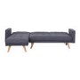 3 Seater Left Hand Facing Click-Clack Chaise Sofa Bed in Grey Fabric