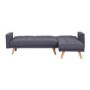 3 Seater Left Hand Facing Click-Clack Chaise Sofa Bed in Grey Fabric