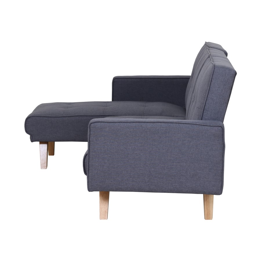 GRADE A1 - Kitson Grey Corner Sleeper Sofa Bed in Fabric 