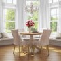 Kaylee Luxury Pair of Velvet Dining Chairs Beige with Oak Legs