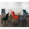GRADE A1 - Kaylee Luxury Pair of Velvet Dining Chairs Beige with Oak Legs