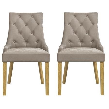 Kaylee Mink Velvet Dining Chairs With, Grey Velvet Dining Chairs Oak Legs