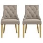 Set of 2 Mink Velvet Dining Chairs with Oak Legs - Kaylee