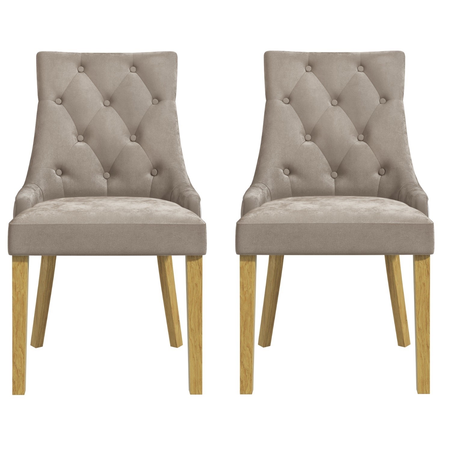 Kaylee Mink Velvet Dining Chairs With, Grey Leather Dining Room Chairs With Oak Legs