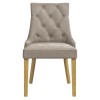 GRADE A2 - Kaylee Mink Velvet Dining Chairs with Oak Legs - Set of 2