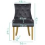 GRADE A2 - Kaylee Grey Velvet Dining Chairs with Oak Legs- Set of 2