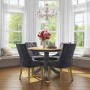Kaylee Grey Velvet Dining Chairs with Oak Legs- Set of 2