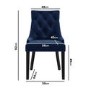 Set of 2 Navy Velvet Dining Chairs - Kaylee