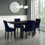 Set of 2 Navy Velvet Dining Chairs - Kaylee