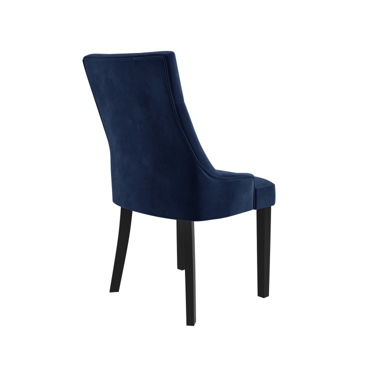 Set of 2 Navy Velvet Dining Chairs - Kaylee