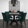 GRADE A2 - Kaylee Green Velvet Dining Chairs with Dark Wooden Legs - 1 x Pair