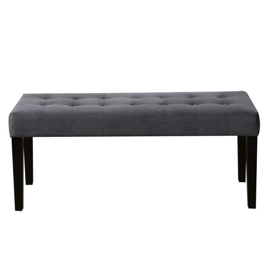 Grey Velvet Dining Bench - Seats 2 - Kaylee