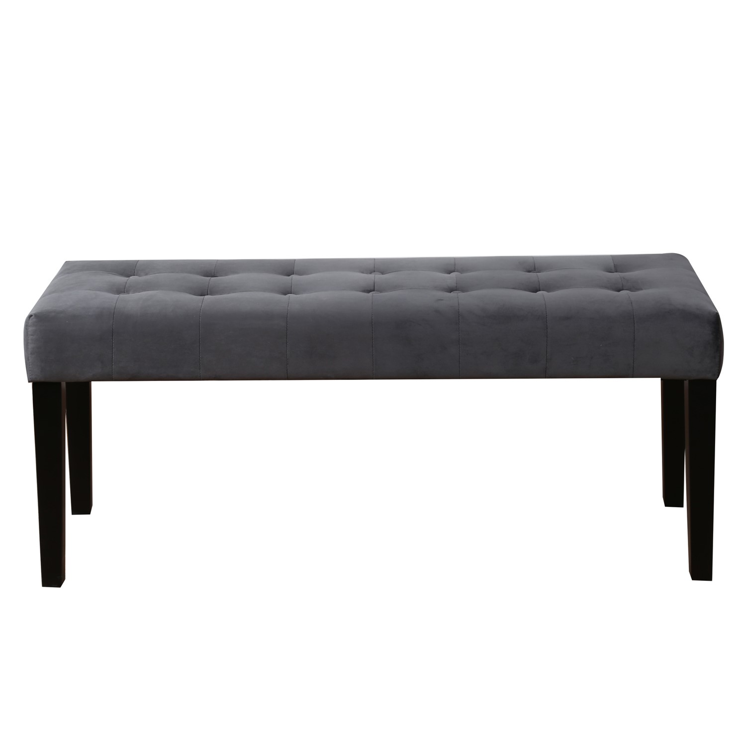 Kaylee Grey Velvet Hallway Bench With Black Legs Furniture123