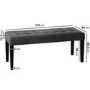 Grey Velvet Dining Bench - Seats 2 - Kaylee