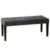 GRADE A1 - Kaylee Luxury Dining Bench Charcoal Grey with Black Legs