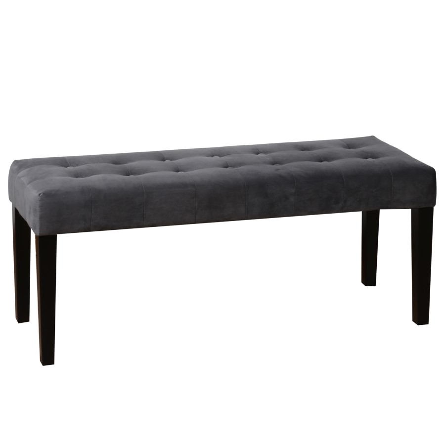 Grey Velvet Dining Bench - Seats 2 - Kaylee