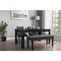 GRADE A2 - Kaylee Grey Velvet Dining Bench with Black Legs