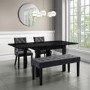 Grey Velvet Dining Bench - Seats 2 - Kaylee