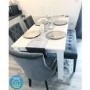 GRADE A2 - Kaylee Grey Velvet Dining Bench with Black Legs