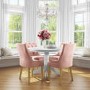 GRADE A2 - Kaylee Pink Velvet Dining Chairs with Oak Legs- Set of 2