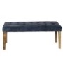 Kaylee Grey Velvet Dining Bench with Oak Legs