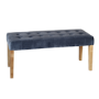 Kaylee Grey Velvet Dining Bench with Oak Legs