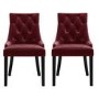 GRADE A1 - Set of 2 Wine Red Velvet Dining Chairs - Kaylee