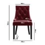 Set of 2 Red Velvet Dining Chairs - Kaylee