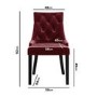 GRADE A1 - Set of 2 Wine Red Velvet Dining Chairs - Kaylee