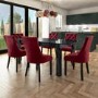 Set of 2 Red Velvet Dining Chairs - Kaylee