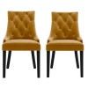 Set of 2 Mustard Yellow Velvet Dining Chairs - Kaylee