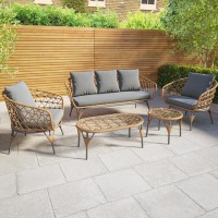 5 Seater Rattan Garden Sofa Set - Como