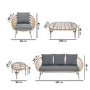 5 Seater Rattan Garden Sofa Set - Como