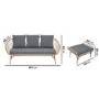 3 Seater Rattan Garden Sofa Set with Footstool - Como